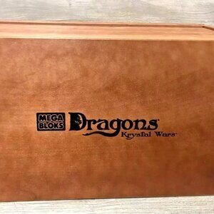 Mega Bloks Dragons Krystal Wars Empty Wood Battle Chest Storage Box